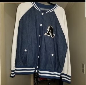 Forever 21 DENIM Varsity Jacket
